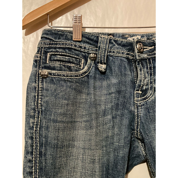 Miss Me Womens Slim Skinny Jeans Blue Stretch Thick Stitch Embellished Denim 26 - Picture 3 of 10